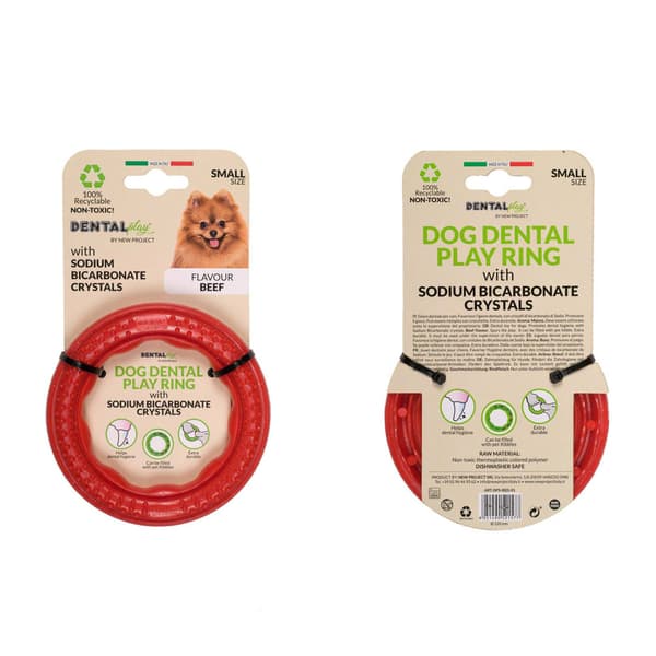 Hundleksak Ring Small Röd Dental Play 12cm