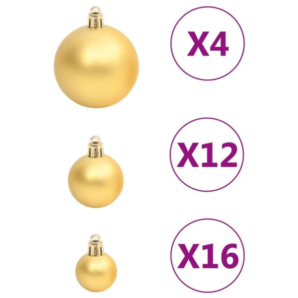 Julgranskulor 111 delar guld polystyren