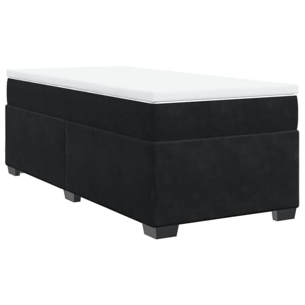 Ramsäng med madrass svart 80x200 cm sammet