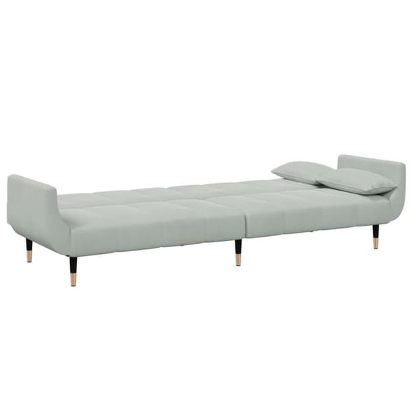 Bäddsoffa 2-sits med fotpall ljusgrå sammet