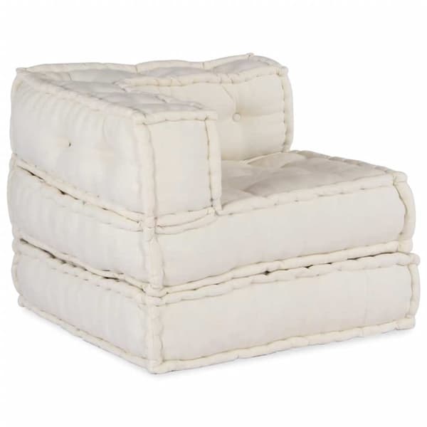 Modulär soffa krämfärgat tyg 70x70x54