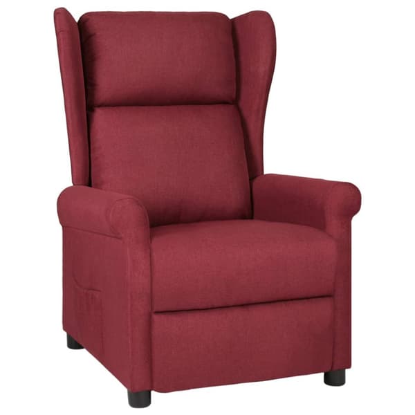Reclinerfåtölj vinröd tyg