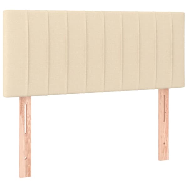 Ramsäng med madrass gräddvit 90x190 cm tyg