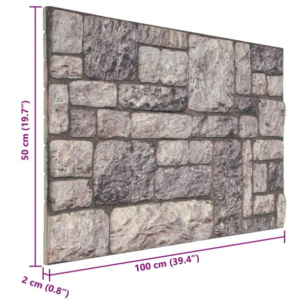 Väggpaneler 10 pcs Grå och Vit 100 x 50 cm EPS Skum