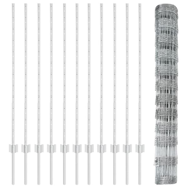 Stängsel med stolpe Silver 1,2 x 25 m Stål