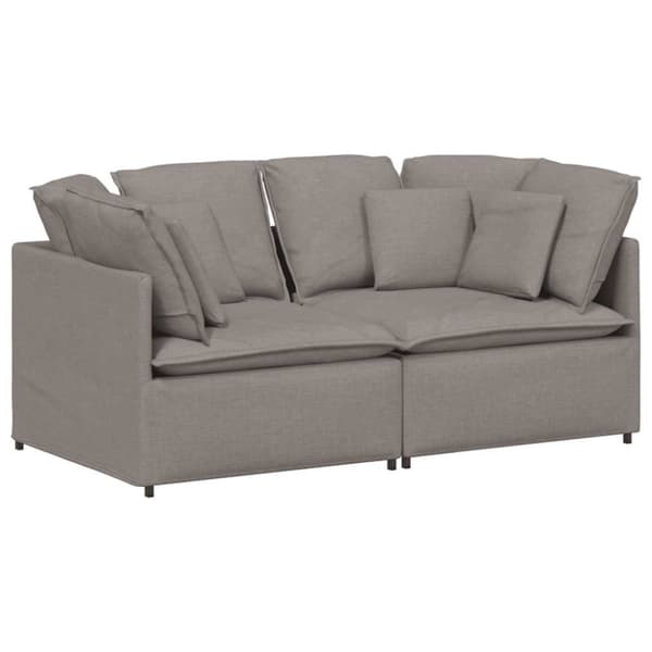 Modulsoffa med kuddar i taupe