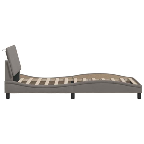Bed Frame without Mattress "Hanko" Taupe 90x190cm Fabric
