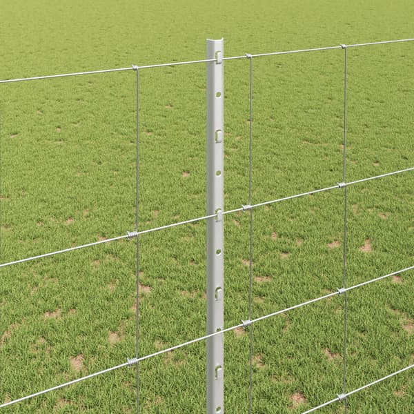 Stängsel med stolpe Silver 1,6 x 25 m Stål