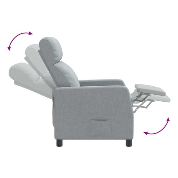 Massagefåtölj Ljusgrå Tyg