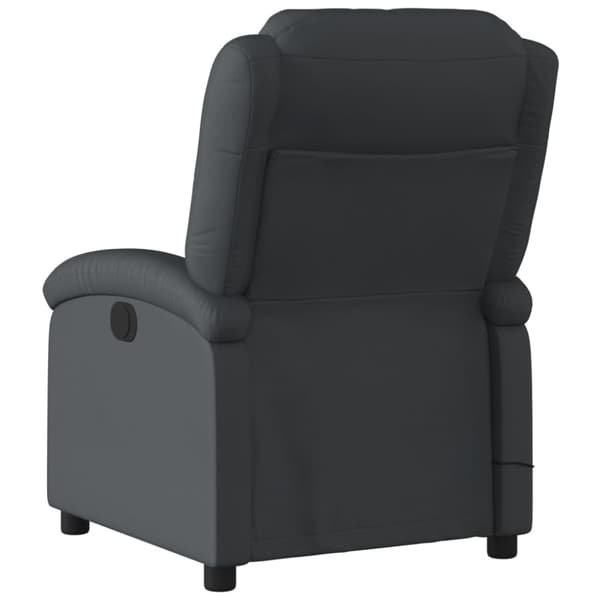 Massagefåtölj svart äkta läder