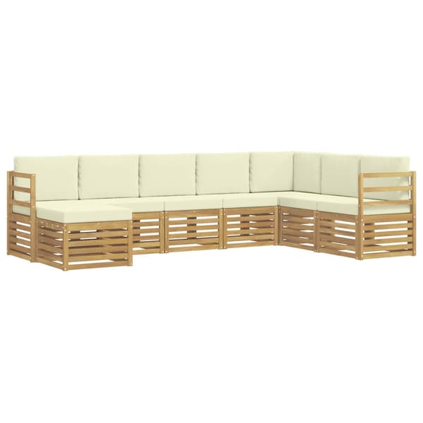 Utomhussoffset 8 pcs Vit och grädde 304 x 185,5 x 73 cm
