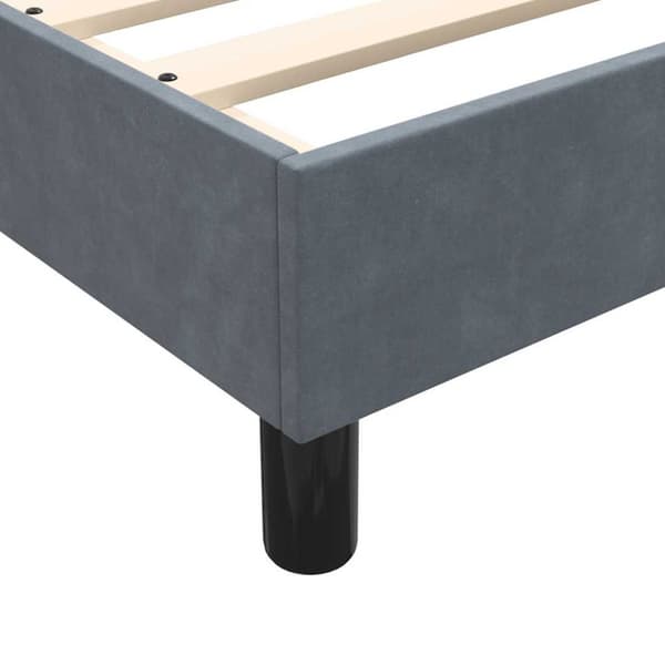 Ramsäng med madrass mörkgrå 160x210 cm sammet