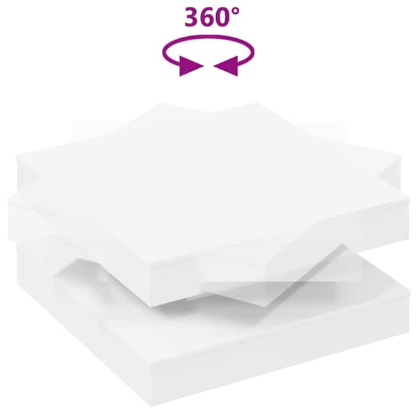 Soffbord 360 grader vridbart vit 70x70x34,5 cm
