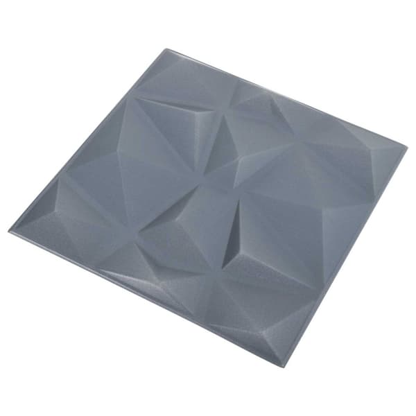 Väggpaneler 12 pcs Diamond Grå 50 x 50 cm XPS Skum