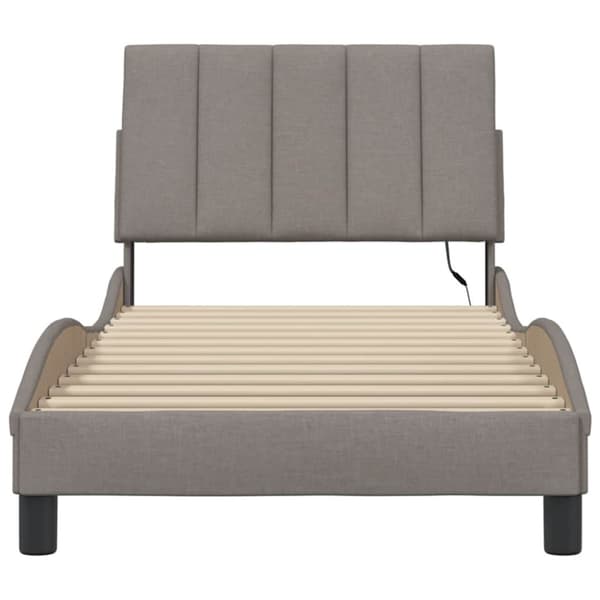 Bed Frame without Mattress "Hanko" Taupe 90x200cm Fabric