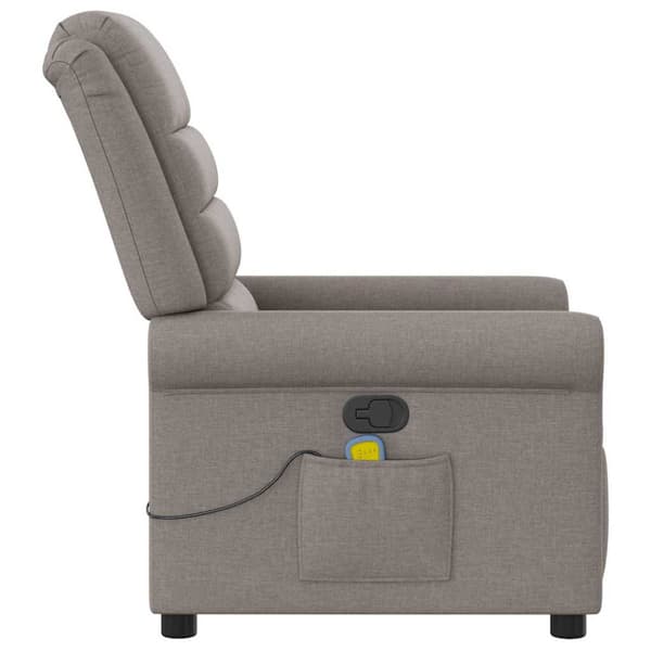 Massagefåtölj taupe tyg