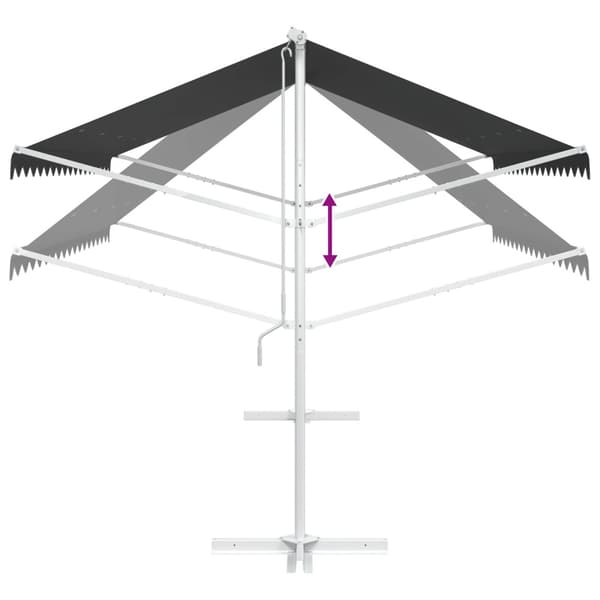 Fristående markis Antracit 4 × 3 m Polyester
