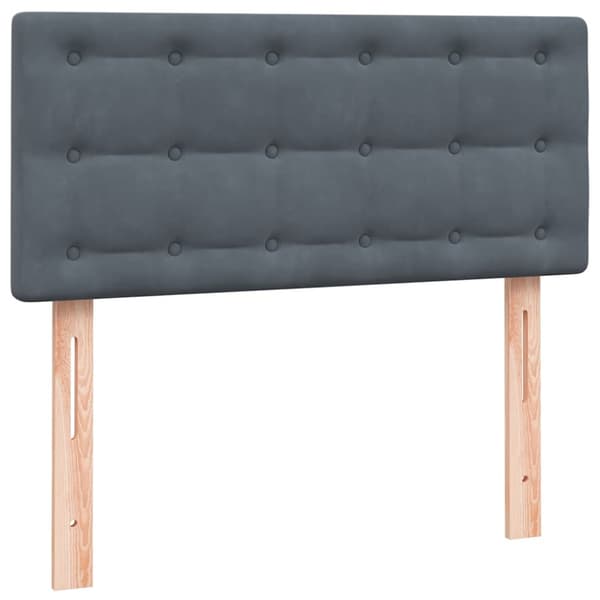 Ramsäng med madrass mörkgrå 80x220 cm sammet