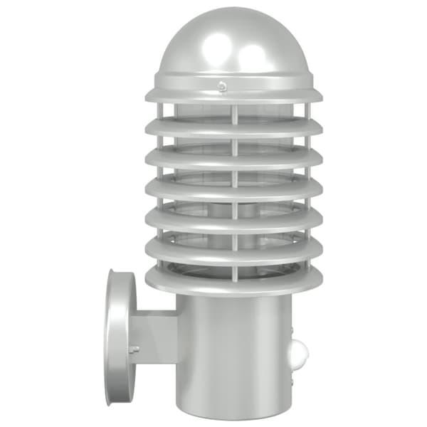 Utomhusvägglampa med sensor silver rostfritt stål