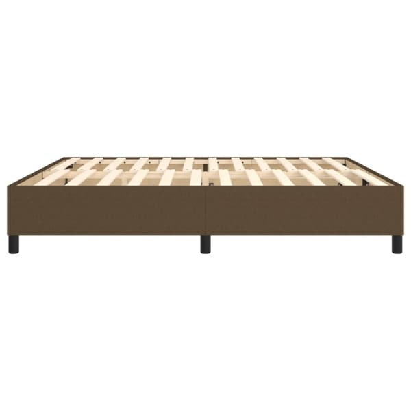 Boxspring-sängram mörkbrun 200x200 cm tyg