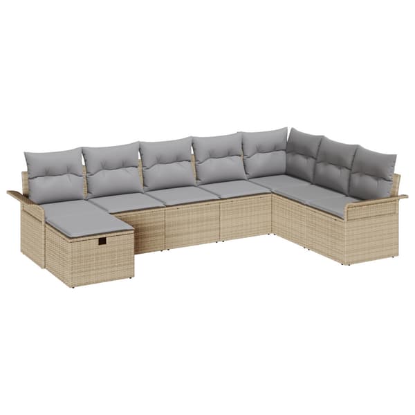 Trädgårdsoffset 8 st Poly rattan