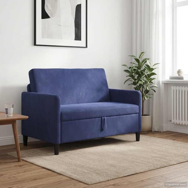 Soffa med förvaring Polisblå 122 x 78 x 87 cm Polyester
