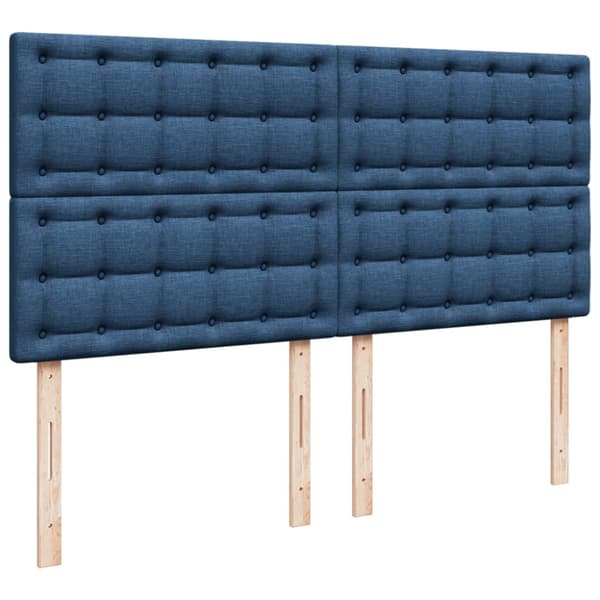 Ramsäng med madrass blå 200x200 cm tyg