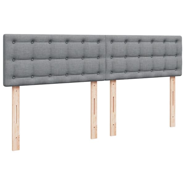 Ramsäng med madrass ljusgrå 200x200 cm tyg