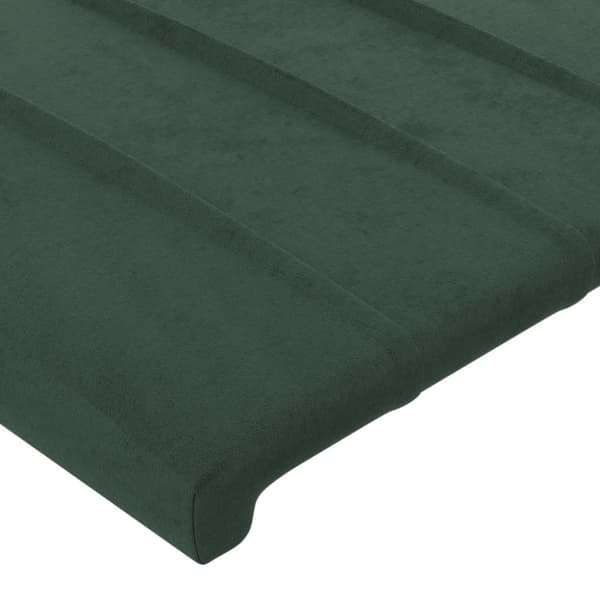 Sänggavel grön 100x5x78/88 cm sammet