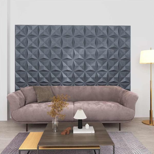 3D Väggpaneler 24 st 50x50 cm origami grå 6 m²