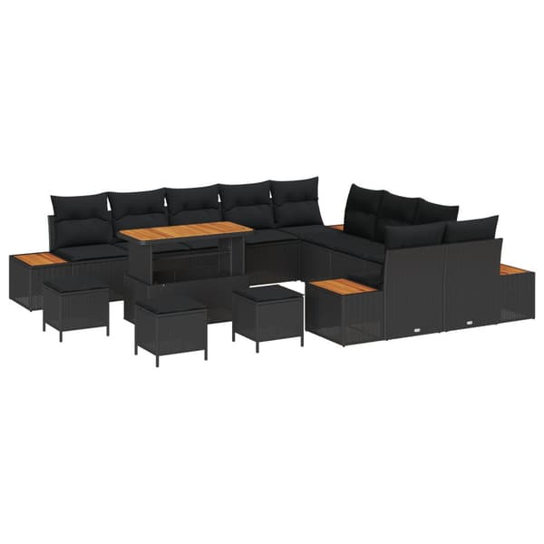 Trädgårdsoffset 14 pcs Svart konstrotting