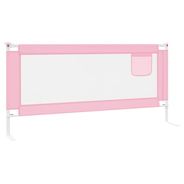 Sängskena för barn rosa 200x25 cm tyg