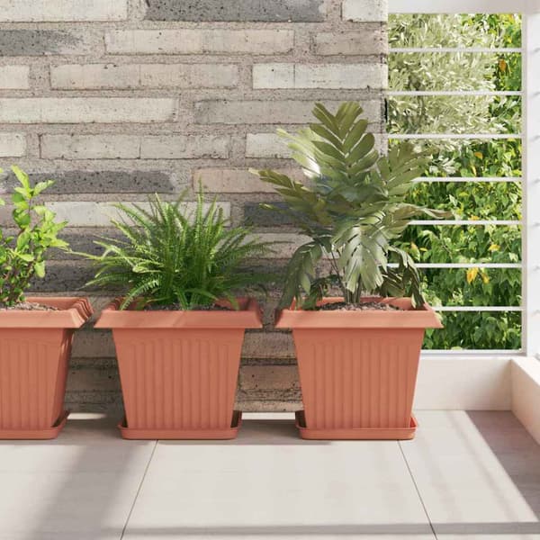 Fyrkantig Blomkruka 24 pcs Murgrön 21 x 21 x 2 cm Plast