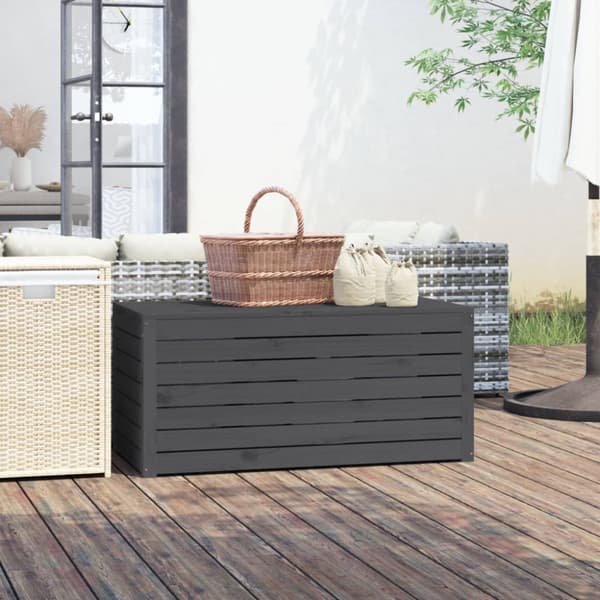 Dynbox grå 101x50,5x46,5 cm massiv furu