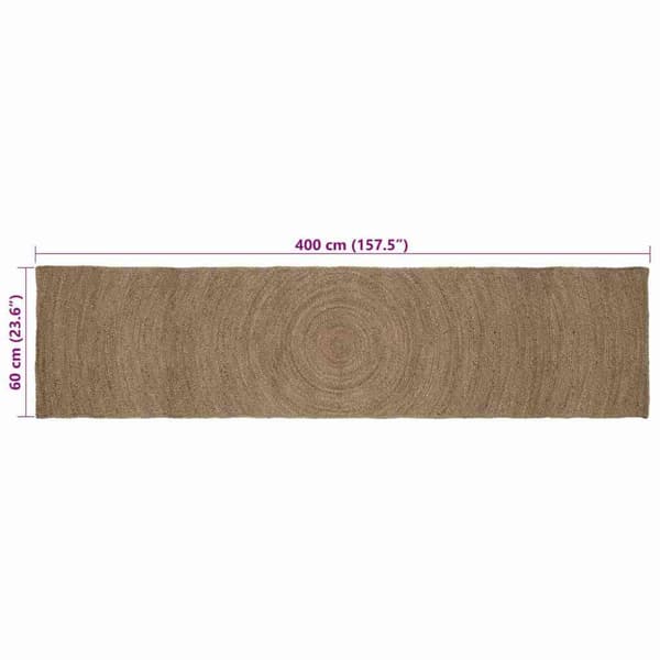 Områdesmattor Rektangulär Grå 60 x 400 cm Jute