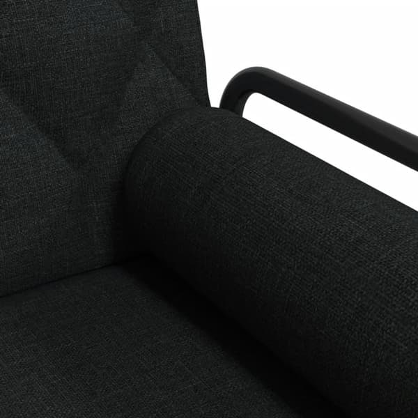 Bäddsoffa med armstöd svart tyg