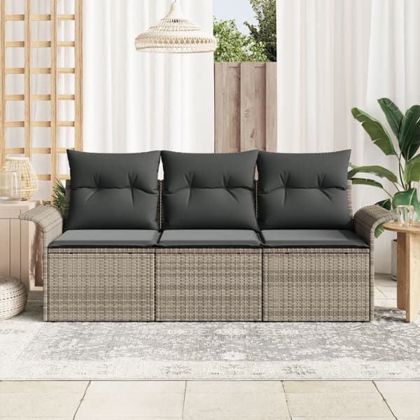 Soffset med kudde 3 pcs Grå konstrotting