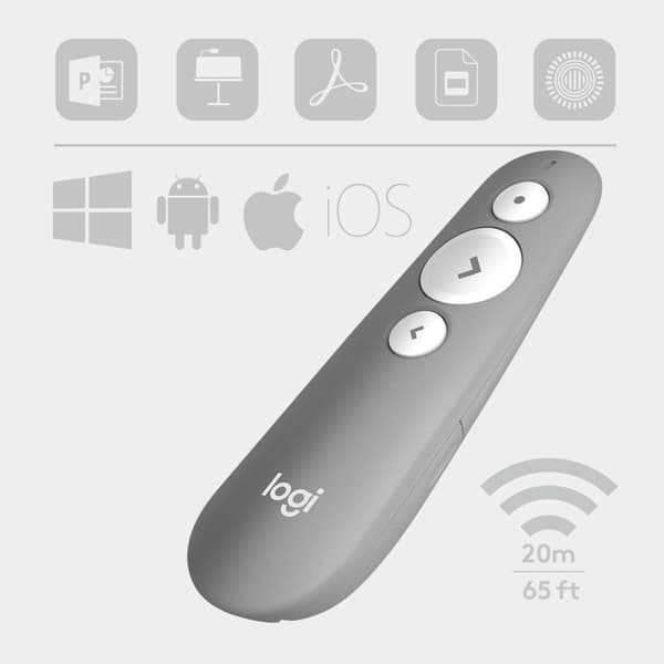 Logitech R500 trådlösa presentatörer Bluetooth/RF Grå