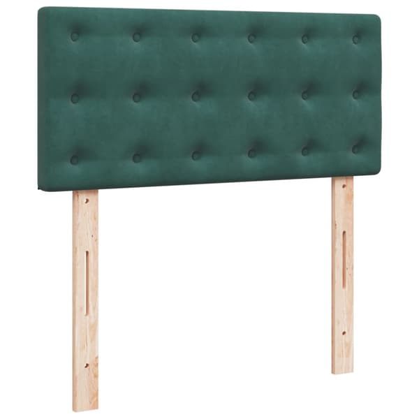 Ramsäng med madrass mörkgrön 90x190 cm sammet