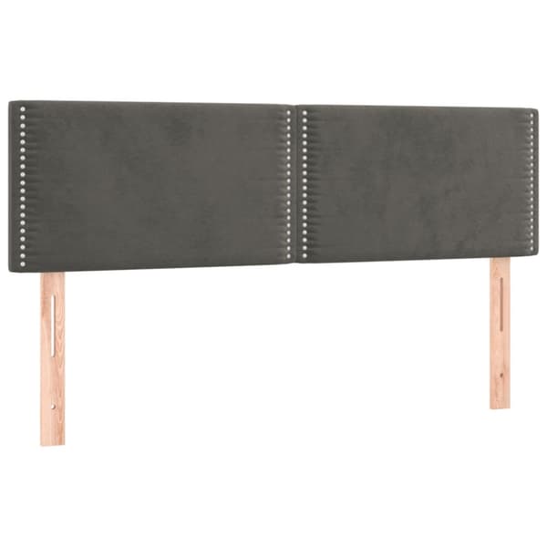 Ramsäng med madrass mörkgrå 140x190 cm sammet