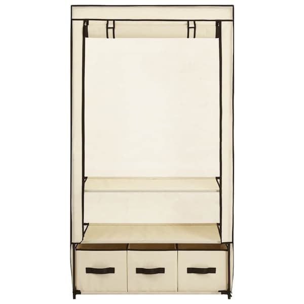 Garderob gräddvit 87x49x159 cm tyg