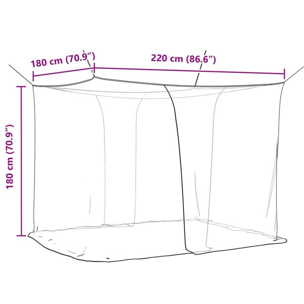 Myggnät för säng 156 nät 3 pcs Vit Polyester