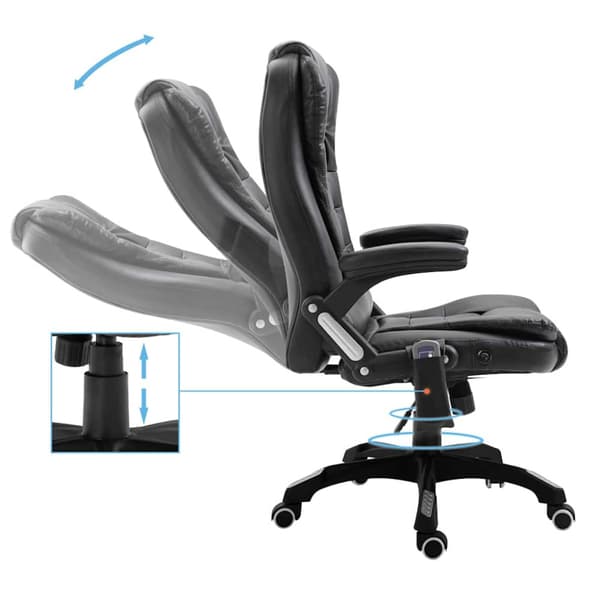 Massagekontorsstol svart konstläder
