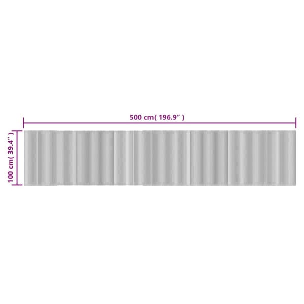 Matta rektangulär mörkbrun 100x500 cm bambu