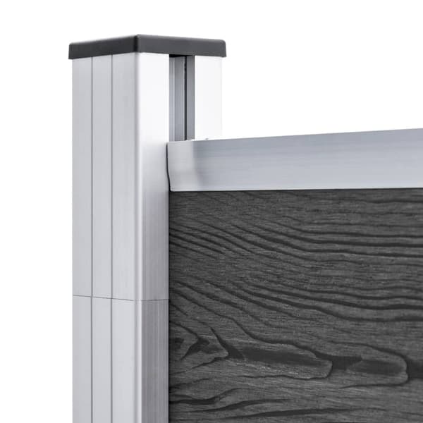 Staketpanel WPC 699x186 cm svart