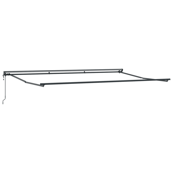 Markisram Blå och Vit 500 × 300 cm Polyester med PU-beläggning