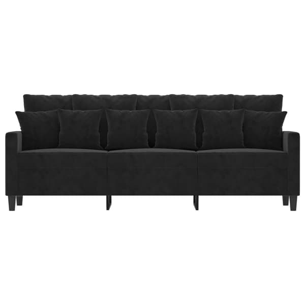 3-sitssoffa svart 180 cm sammet