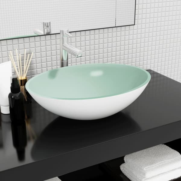 Handfat glas 50x37x14 cm vit