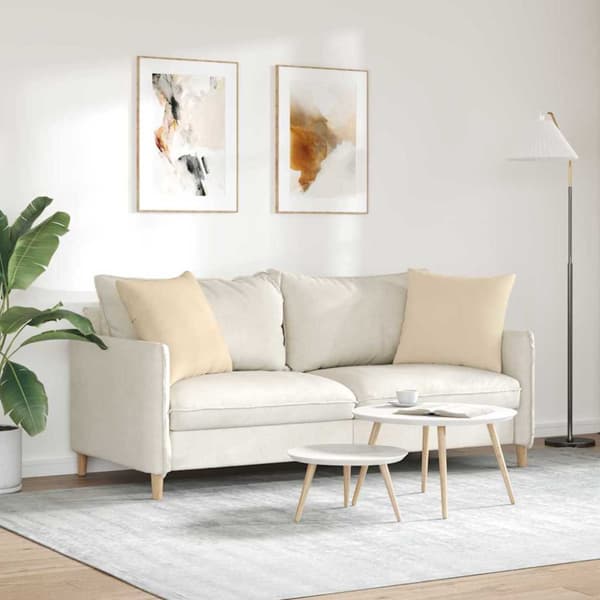 Sofakuddar 2 pcs Kräm 50 x 50 cm tyg