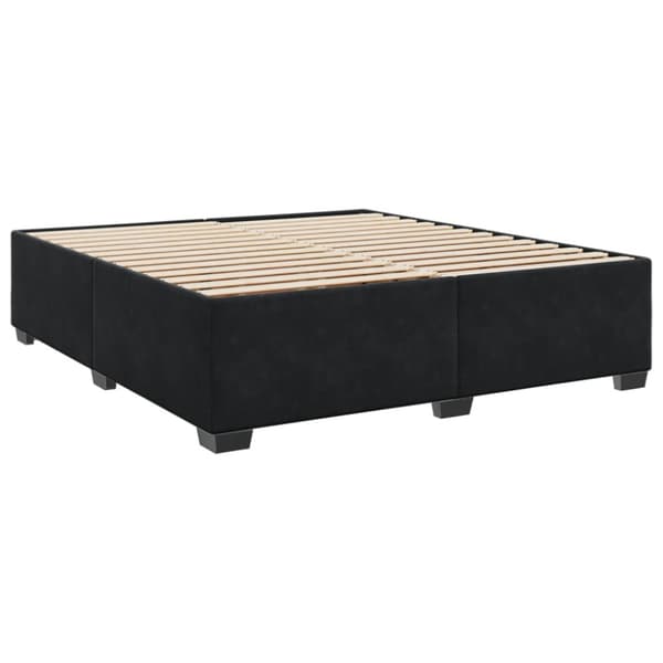 Ramsäng med madrass svart 200x200 cm sammet